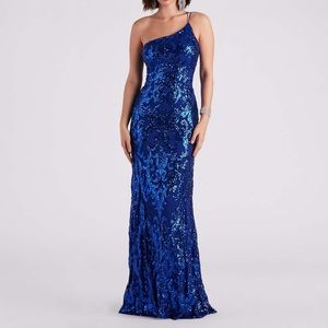 Eleanor Form Sequin One Shoulder Prom Dress